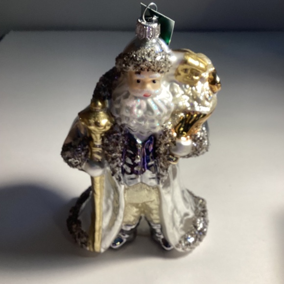 Blown Glass Santa Ornament Made in Poland - Picture 2 of 4